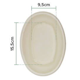 Tablett Oval Zuckerrohr-Fasern 500ml 24x17x4cm (75 Stück)