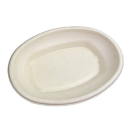 Tablett Oval Zuckerrohr-Fasern 500ml 24x17x4cm (75 Stück)