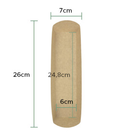 Baguette-Schale aus Papier Kraft 500ml 24,8x6cm (500 Uds)