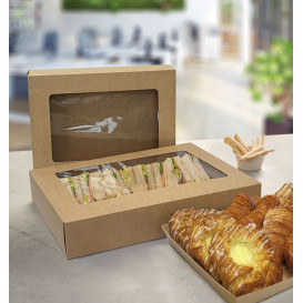 Kraft-Karton Tablett für Catering Box 33,2x23x3,4cm (50 Stück)