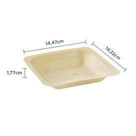 Teller aus Holz 14,1x14,1x2,5cm (25 Stück)