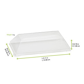 Plastikdeckel PET Transparent 13x6,5cm (100 Stück)