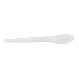 Kleiner Starrer Kartonlöffel Weiß 13cm (50 Stück)