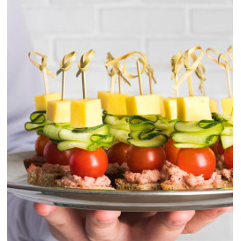 Natürliche Fingerfood-Spieße aus Bambus "Knoten" 18cm (250 Stück)