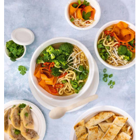 Teller Zuckerrohr-Fasern Bagasse Weiß Ø25,3 cm (50 Stück)