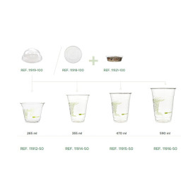 Bio PLA Domdeckel für Becher Ø10,2cm (100 Stück)