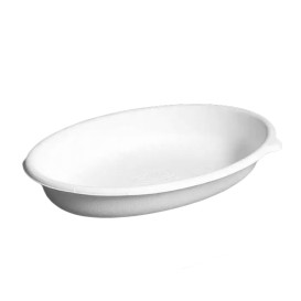 Ökologische Verpackung Oval Weiß 940ml (50 Stück)