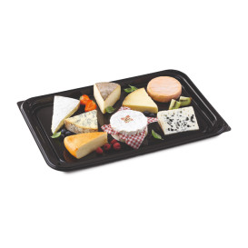 Plastiktablett rechteckig Schwarz 46x30cm (10 Stück)