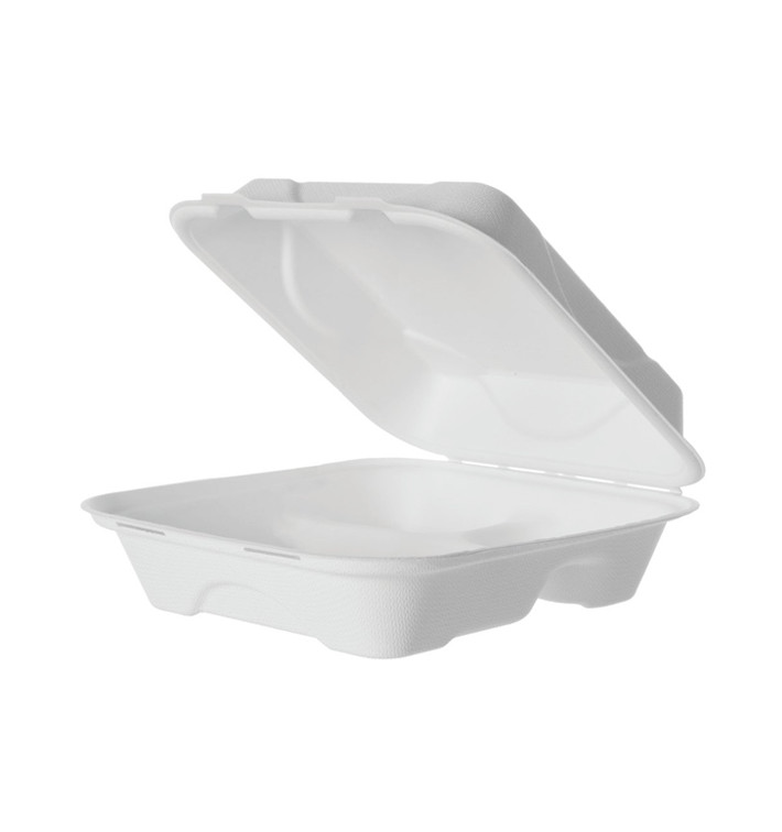 Menübox Zuckerrohr 3-Geteilt Weiß 20x20x7,5cm (50 Stück) Menübox Zuckerrohr 3-Geteilt Weiß 20x20x7,5cm (50 Stück)