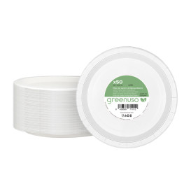 Pappteller Rund Anti-Fett Weiß Ø22cm 220g/m² (50 Stück)