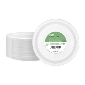 Pappteller Rund Anti-Fett Weiß Ø18cm 220g/m² (50 Stück)