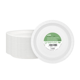 Pappteller Rund Anti-Fett Weiß Ø18cm 250g/m² (50 Stück)