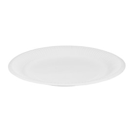 Pappteller Rund “Radial” Weiß Ø23cm 200gr/m² (50 Stück)