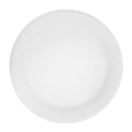 Pappteller Rund “Radial” Weiß Ø18cm 200gr/m² (650 Stück)