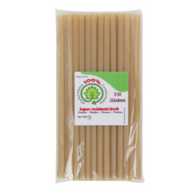 Bio Strohhalme aus Zuckerrohr Ø0,8cm 25cm (50 Stück)