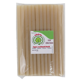 Bio Strohhalme aus Zuckerrohr Ø1,2cm 25cm (1.000 Stück)