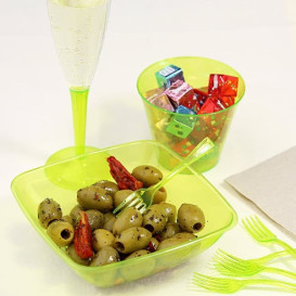 Plastik Sektflöte Spritzguss mit silbernem Fuß 100ml (10 Einh.)
