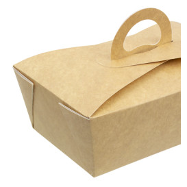 SnackBox Amerikanische "Doggy Bag" Kraft 16x9,5x6cm (25 Stück)