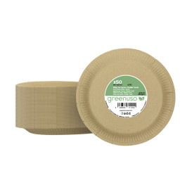 Pappteller Rund “Radial” Kraft Ø23cm 200gr/m² (50 Stück)