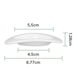 Mini-Plastikteller Durable SAN "Ellipse" Weiß 10ml (6 Stück)