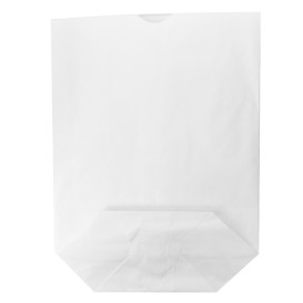 Papiertasche mit Sechseckiger Sockel Weiß 17x22cm (50 Stück)