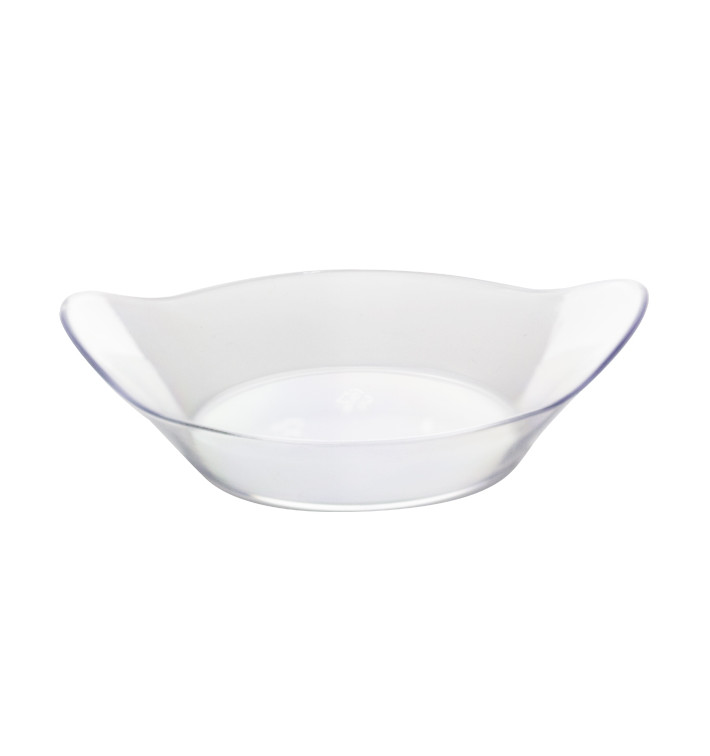 Fingerfood Teller mit Griffen PS 8,4x6,5x2,2cm 30ml (200 Stück) Fingerfood Teller mit Griffen PS 8,4x6,5x2,2cm 30ml (200 Stück)