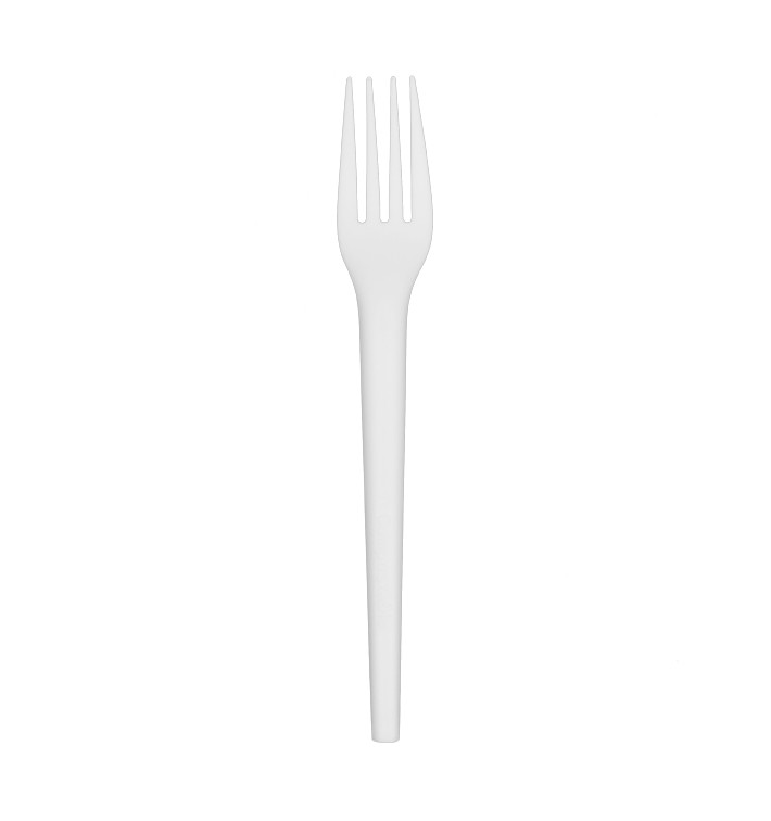 Bio-Gabel Wiederverwendbar aus CPLA Weiß 17cm (2.000 Stück) Bio-Gabel Wiederverwendbar aus CPLA Weiß 17cm (2.000 Stück)