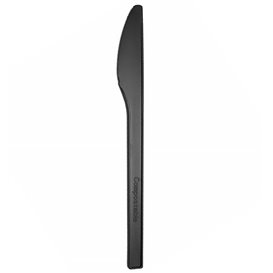 Bio-Messer aus CPLA Schwarz 17cm (1.000 Stück)