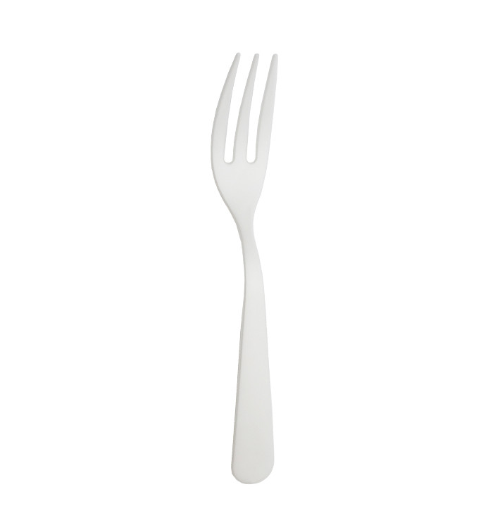 Bio-Gabel Wiederverwendbar aus CPLA Weiß 10cm (100 Stück) Bio-Gabel Wiederverwendbar aus CPLA Weiß 10cm (100 Stück)