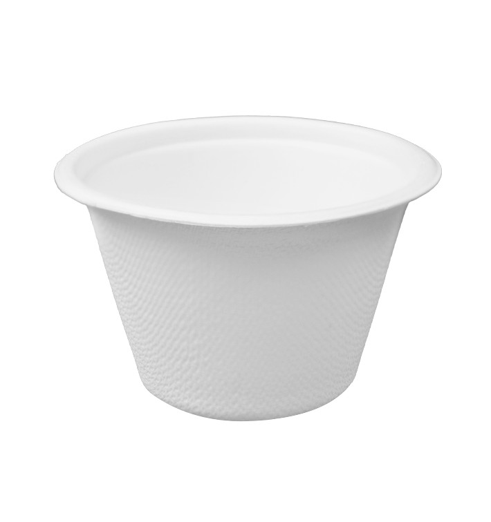 Zuckerrohrschale weiß 100ml Ø7,5cm (50 Stück) Zuckerrohrschale weiß 100ml Ø7,5cm (50 Stück)