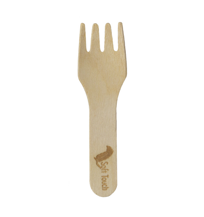 Mini Holzgabel “Soft” 7,5cm (100 Stück) Mini Holzgabel “Soft” 7,5cm (100 Stück)