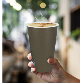 Karton Kaffeebecher to go Braun 12Oz/360ml Ø8,0cm (100 Stück)