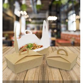 SnackBox Amerikanische "Doggy Bag" Kraft 16x9,5x6cm (25 Stück)