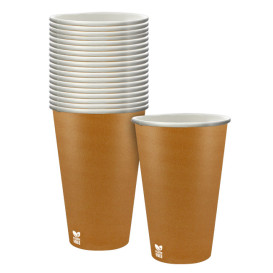 Plastikfreier Pappbecher 12 Oz/360ml "Karamell" Ø8cm (50 Stück)