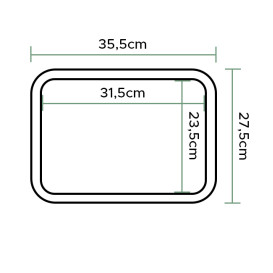 Tablett aus PP rechteckig Fastfood blau 27,5x35,5cm (24 Stück)