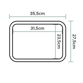 Tablett aus PP rechteckig Fastfood braun 27,5x35,5cm (1 Stück)