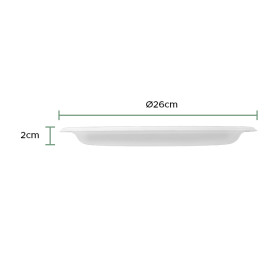 Teller Zuckerrohr Weiß Ø26cm (50 Stück)