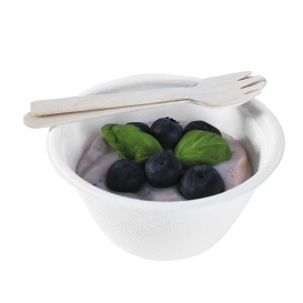 Fingerfood Zuckerrohrschale weiß 180ml Ø9,5cm (50 Stück)