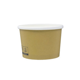 Kraft Pappbecher mit weißem Rand 250ml Ø9,0cm (25 Stück)