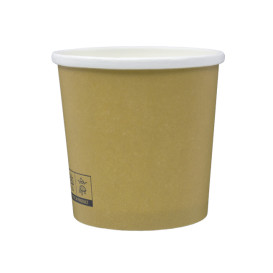 Kraft Pappbecher mit weißem Rand 350ml Ø9,0cm (25 Stück)