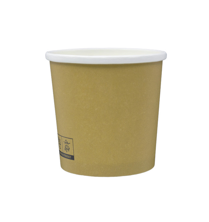 Kraft Pappbecher mit weißem Rand 350ml Ø9,0cm (25 Stück)