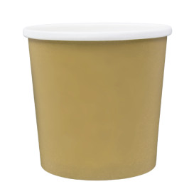 Kraft Pappbecher mit weißem Rand 750ml Ø11,9cm (25 Stück)