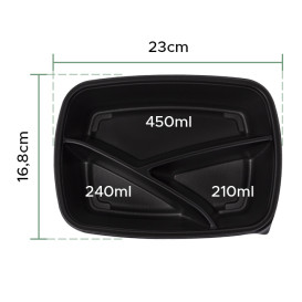 Plastikbehälter Schwarz 3G 900ml 23x17x5cm (75 Stück)