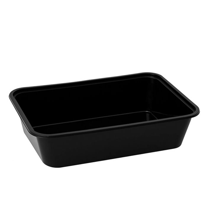 Behälter Rechteckig aus PP Schwarz mit Deckel 500ml 17,3x11,9cm (500 Stück) Behälter Rechteckig aus PP Schwarz mit Deckel 500ml 17,3x11,9cm (500 Stück)