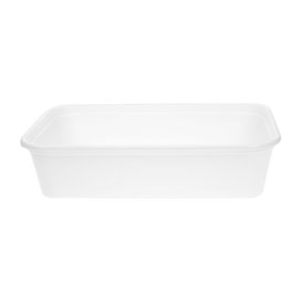 Behälter Rechteckig aus PP Weiß mit Deckel 500ml 17,3x11,9cm (50 Stück)