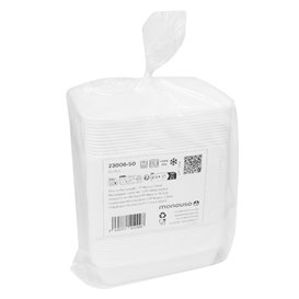 Behälter Rechteckig aus PP Weiß mit Deckel 500ml 17,3x11,9cm (500 Stück)