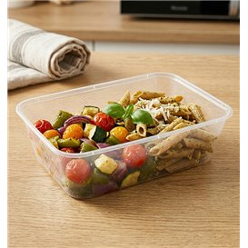 Behälter Rechteckig aus PP Transparent mit Deckel 650ml 17,3x11,9cm (50 Stück)