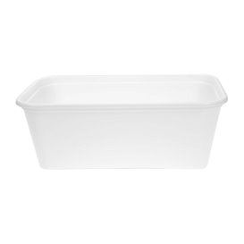 Behälter Rechteckig aus PP Weiß mit Deckel 750ml 17,3x11,9cm (50 Stück)