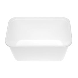 Behälter Rechteckig aus PP Weiß mit Deckel 1.000ml 17,3x11,9cm (50 Stück)