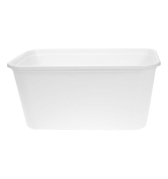 Behälter Rechteckig aus PP Weiß mit Deckel 1.000ml 17,3x11,9cm (50 Stück) Behälter Rechteckig aus PP Weiß mit Deckel 1.000ml 17,3x11,9cm (50 Stück)